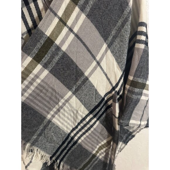 David & Young Plaid Belted Poncho Wrap Fall Sweater - Picture 9 of 11